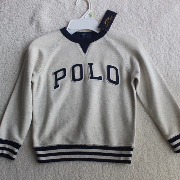 Polo Ralph Lauren Other - Polo Ralph Lauren Beige & Navy Logo Sweatshirt 4